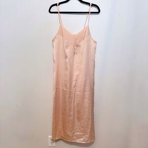 Vintage 60s 70s Union Made Nylon Lace Slip ILGWU Peach Full Slip Med Trad Wife